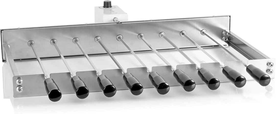 BBQ-Toro Grilltisch mit elektrischem Spiessdreher und Grillrost | Edelstahl Grill mit Drehspiess Auf