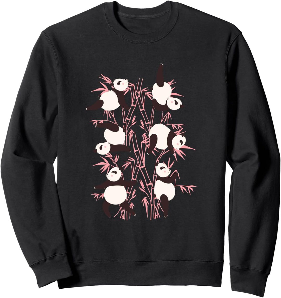 Yoga Pandabären Yogaübungen Pandas Geschenk Fitness Übungen Sweatshirt