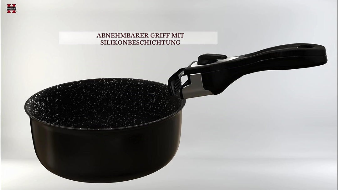 Herzberg Kochgeschirr-Set - Induktionstopf-Set - Alle Heiztopf- und Pfannen-Set - Steinbeschichtung