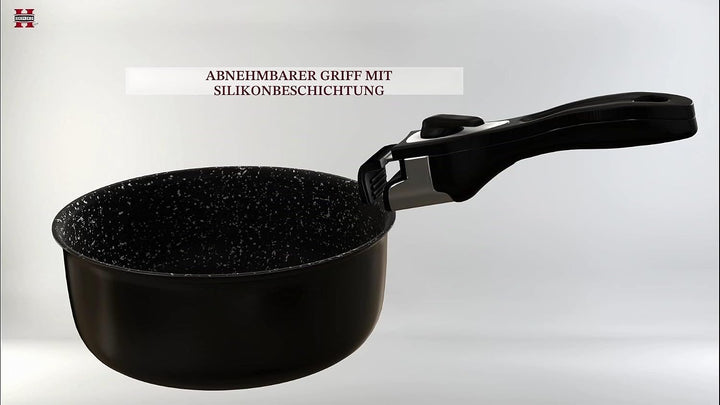 Herzberg Kochgeschirr-Set - Induktionstopf-Set - Alle Heiztopf- und Pfannen-Set - Steinbeschichtung