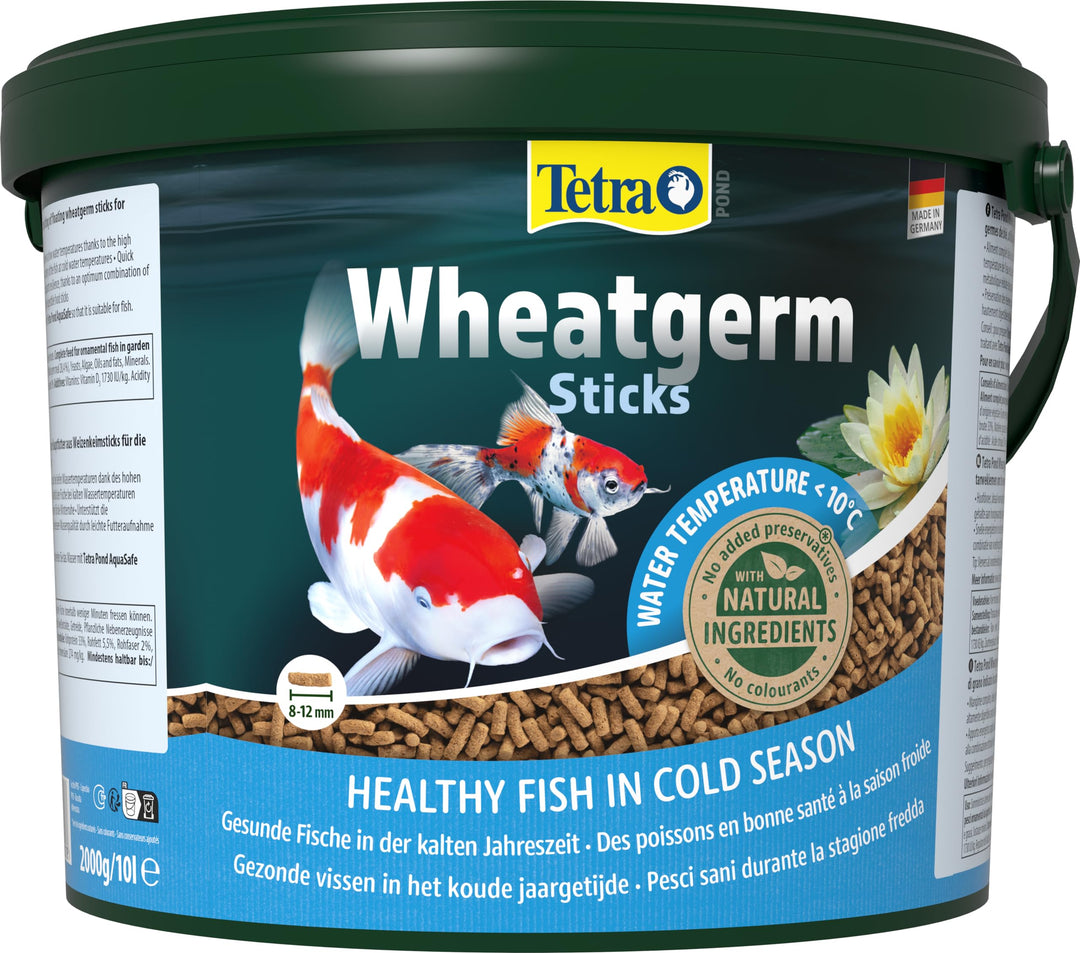 Tetra Pond Wheatgerm Sticks - Ballaststoffreiches Fischfutter für alle Teichfische, besonders geeign