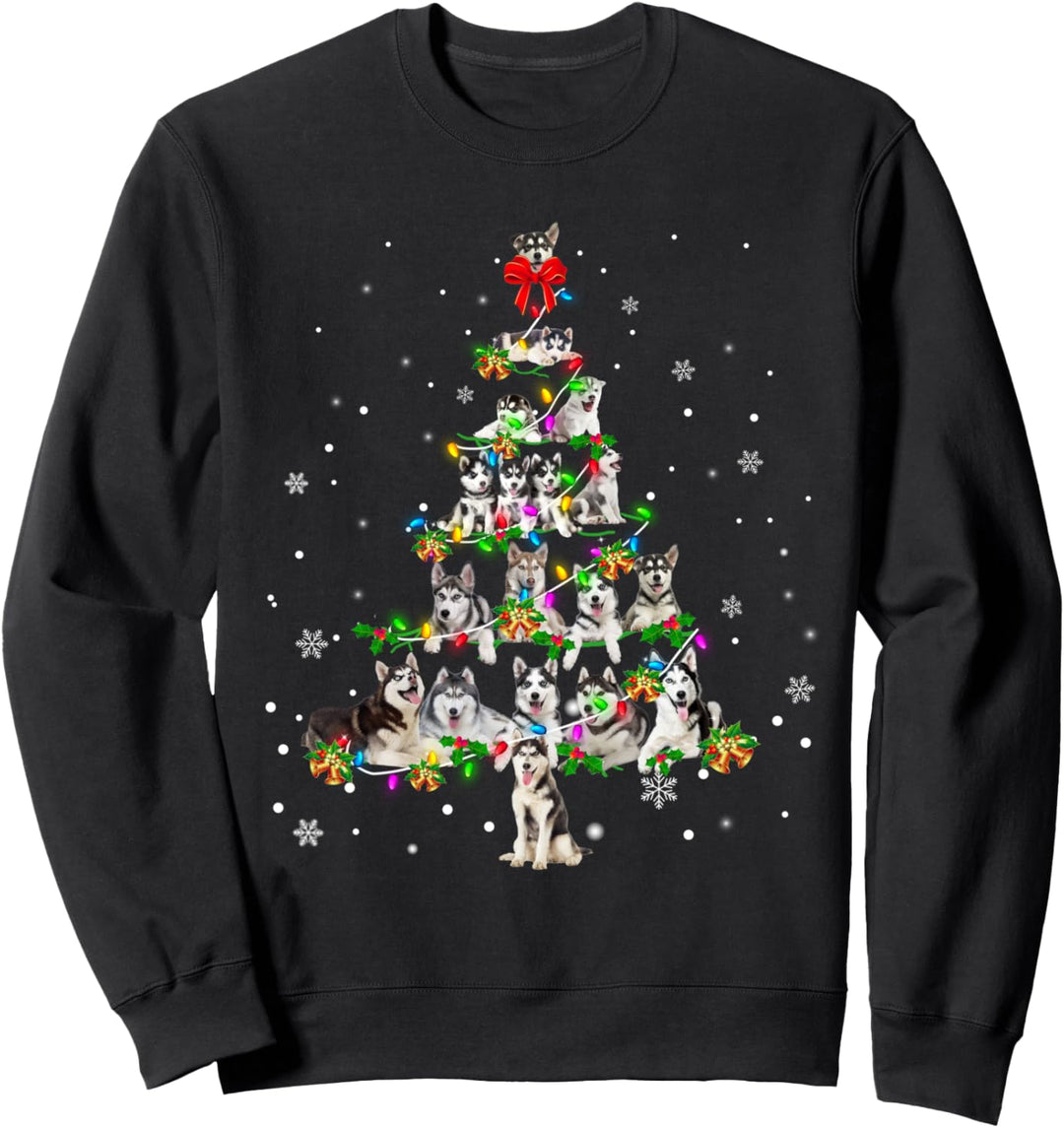 Husky Christmas Tree X-Mas Gift Sweatshirt