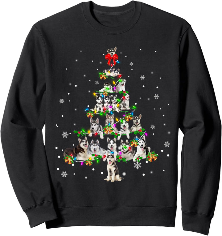 Husky Christmas Tree X-Mas Gift Sweatshirt