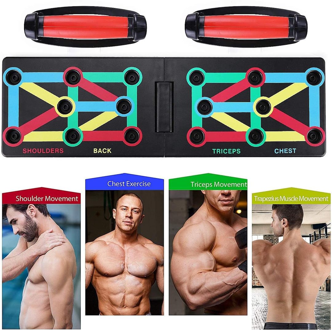 TOMSHOO Push Up Board mit liegestützgriffe, Faltbare Liegestütze mit Handgriff, Fitness Board Home T