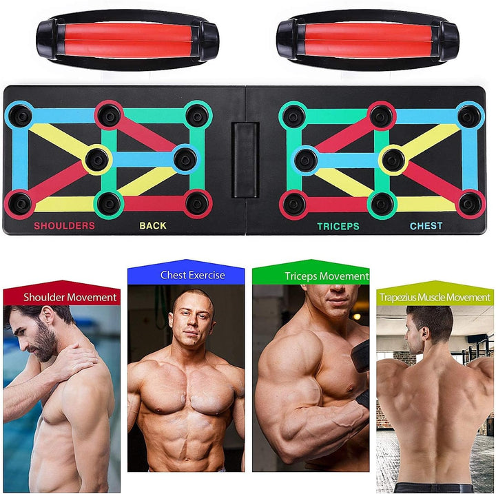 TOMSHOO Push Up Board mit liegestützgriffe, Faltbare Liegestütze mit Handgriff, Fitness Board Home T