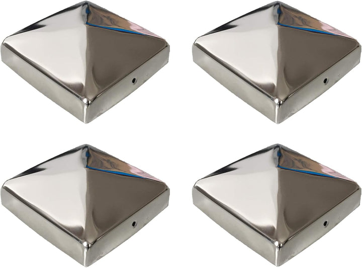 Pfostenkappe Edelstahl quadratisch - pyramidenförmig 4 Stück (91x91mm), 91x91mm