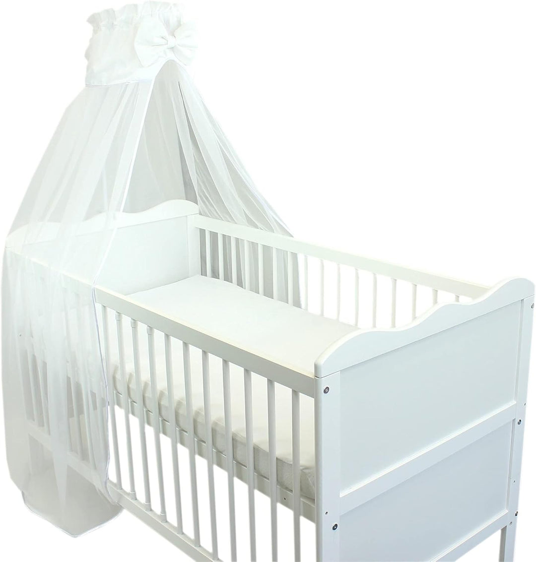 TupTam Babybett Himmel mit Schleife Transparent, Farbe: Weiss, Grösse: ca. 170x240 cm H240 x B240 cm