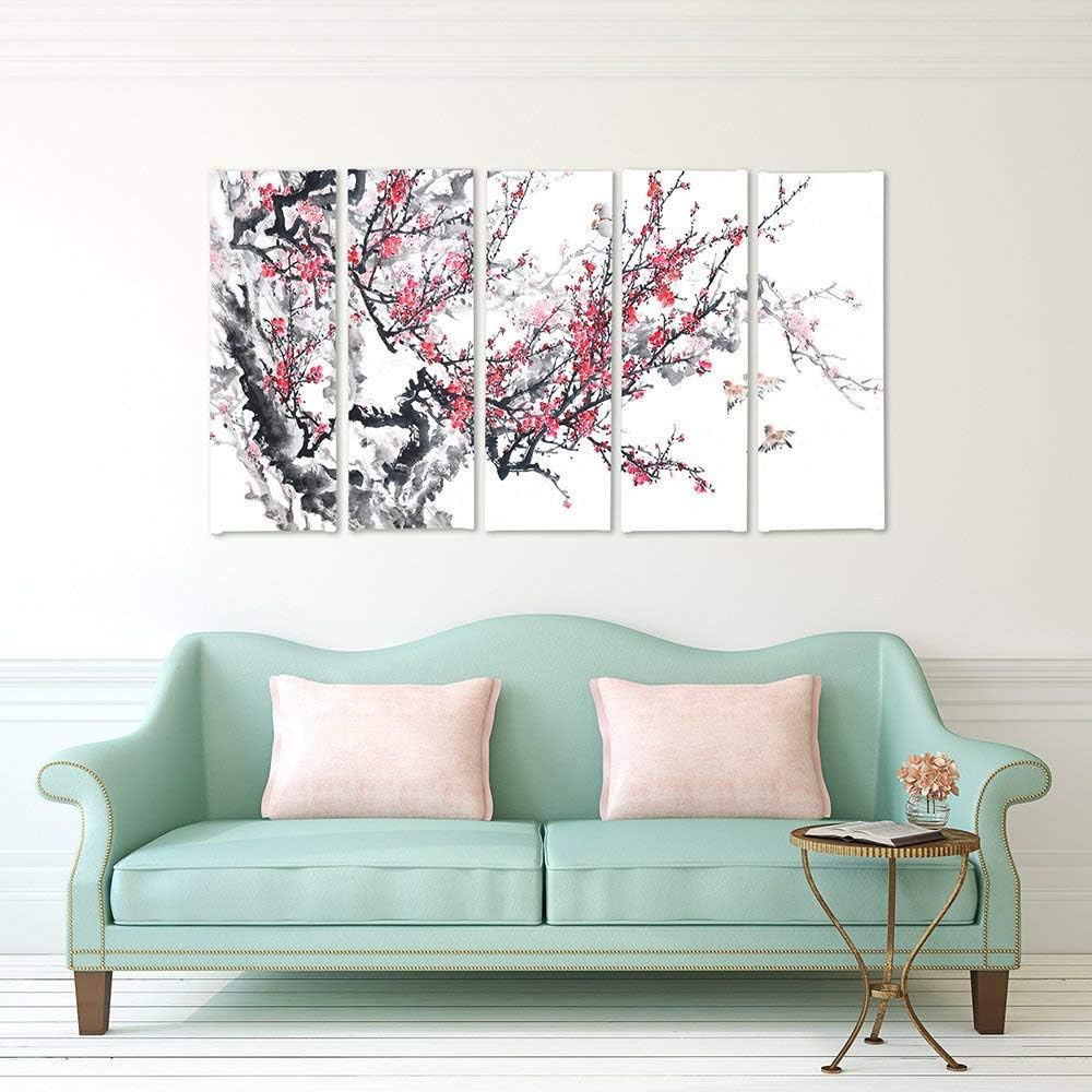 Feeby. Leinwandbild - 5 Teile - Bilder, Wand Bild, Wandbilder, Kunstdruck XXL, 5-Teilig, (JAPANISCHE