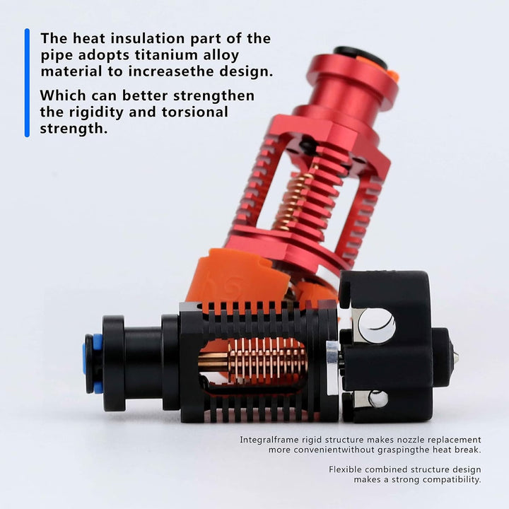 Upgrade Red Lizard k1 V6 Hotend Plated Copper Nozzle Block Compatible with CR10 Ender 3 V2 Pro Ender