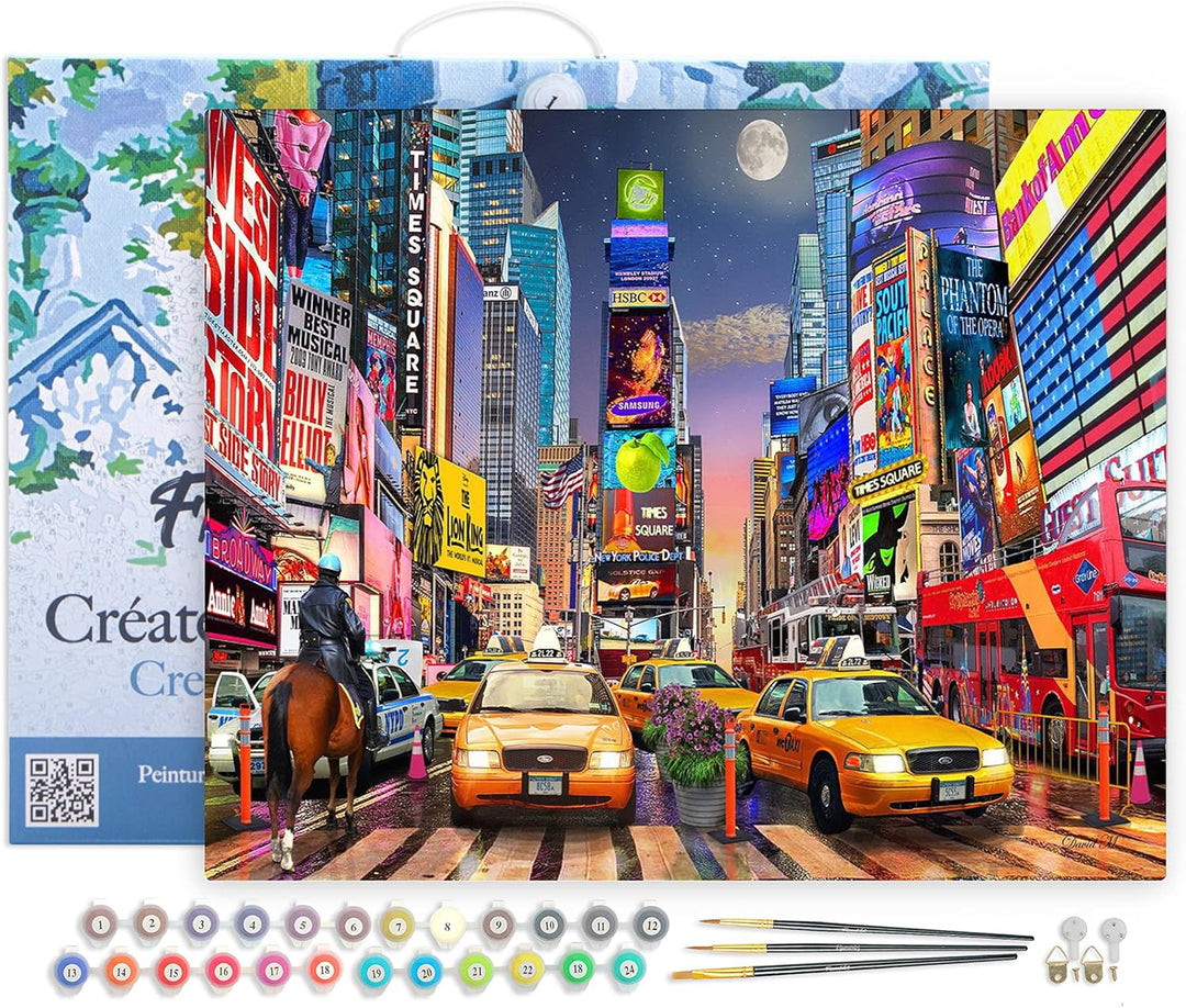 Figured'Art Malen Nach Zahlen Erwachsene Mit Rahmen Timesquare - Paint by Numbers Basteln DIY Bastel