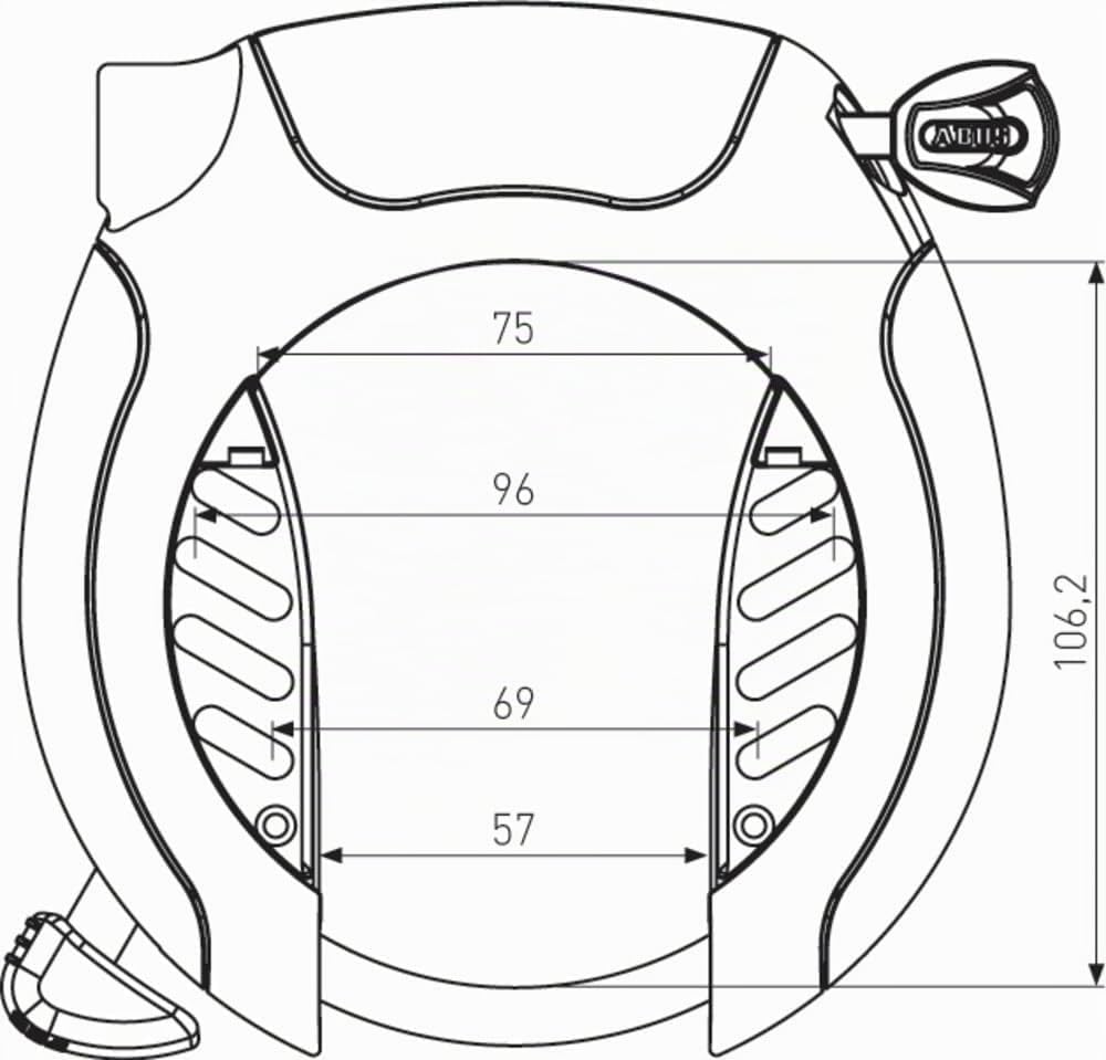 ABUS Rahmenschloss Pro Shield XPlus 5955 + Einsteckkette 6KS + Schlosstasche - Fahrradschloss mit XP