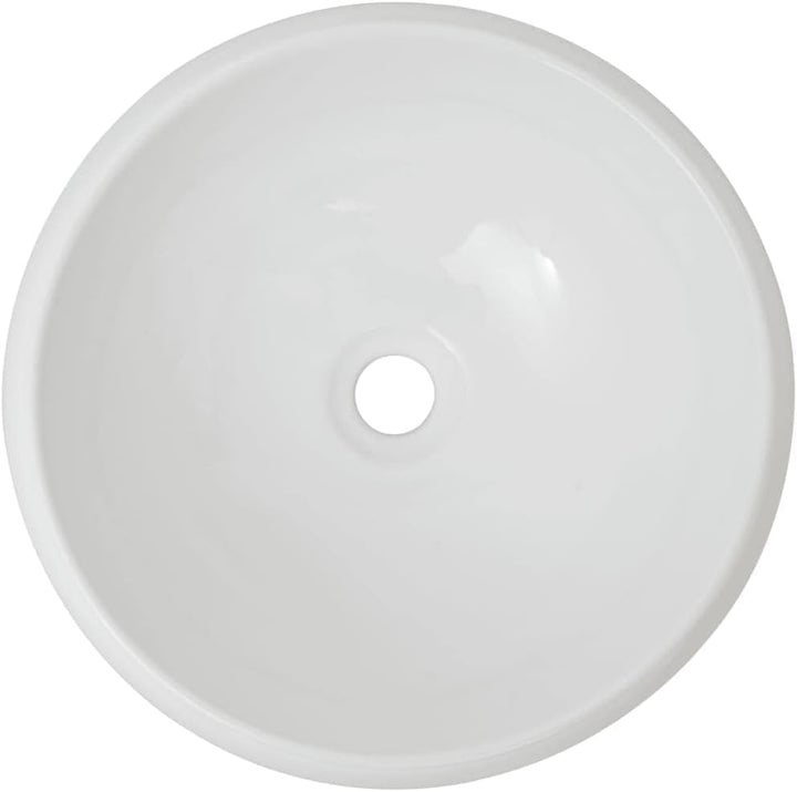 WIFESE Bad-Waschbecken mit Mischbatterie Keramik Rund Weiss 40x16 CM Aufsatzwaschbecken Eckig Badezi