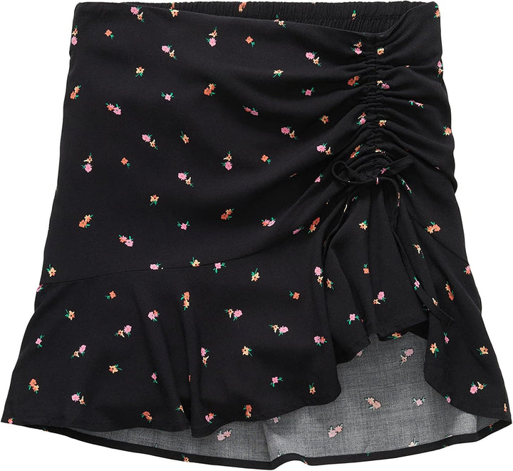 TOM TAILOR Denim Damen Blumenrock mit Volant XS 31950 - Small Black Flower Print, XS 31950 - Small B