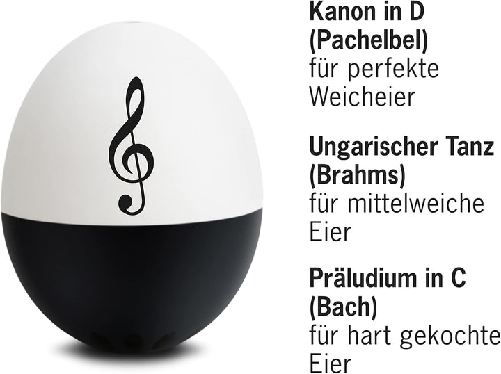 Klassisches PiepEi - Singende Eieruhr zum Mitkochen - Eierkocher für 3 Härtegrade - Spielt Klassik M