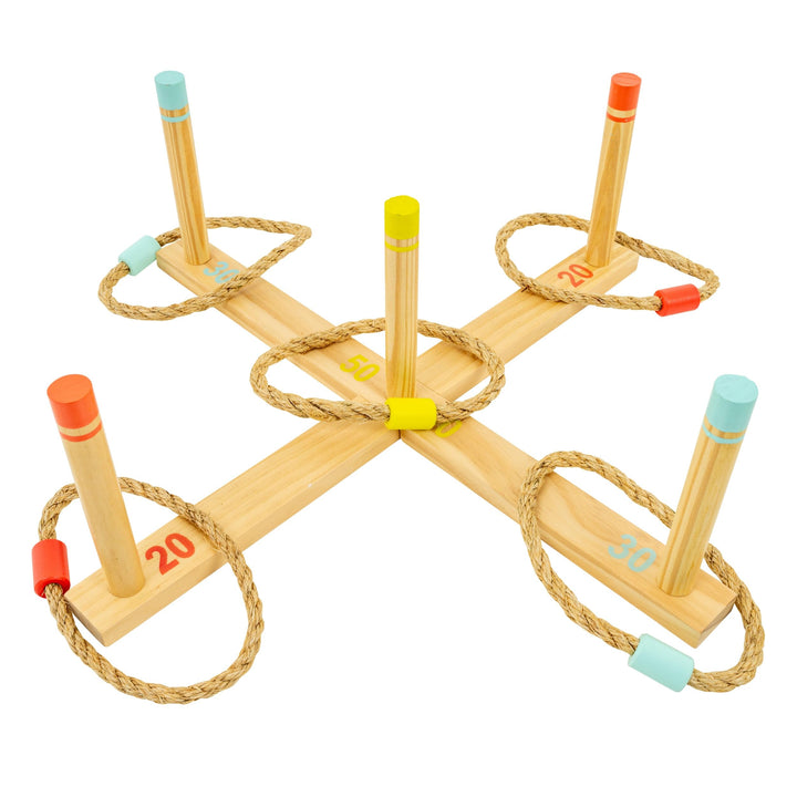 TP Toys Wooden Ring Toss Game FSC Outdoor Fairground Game for Kids Ages 3+ Fun 2-4+ Player Classic R