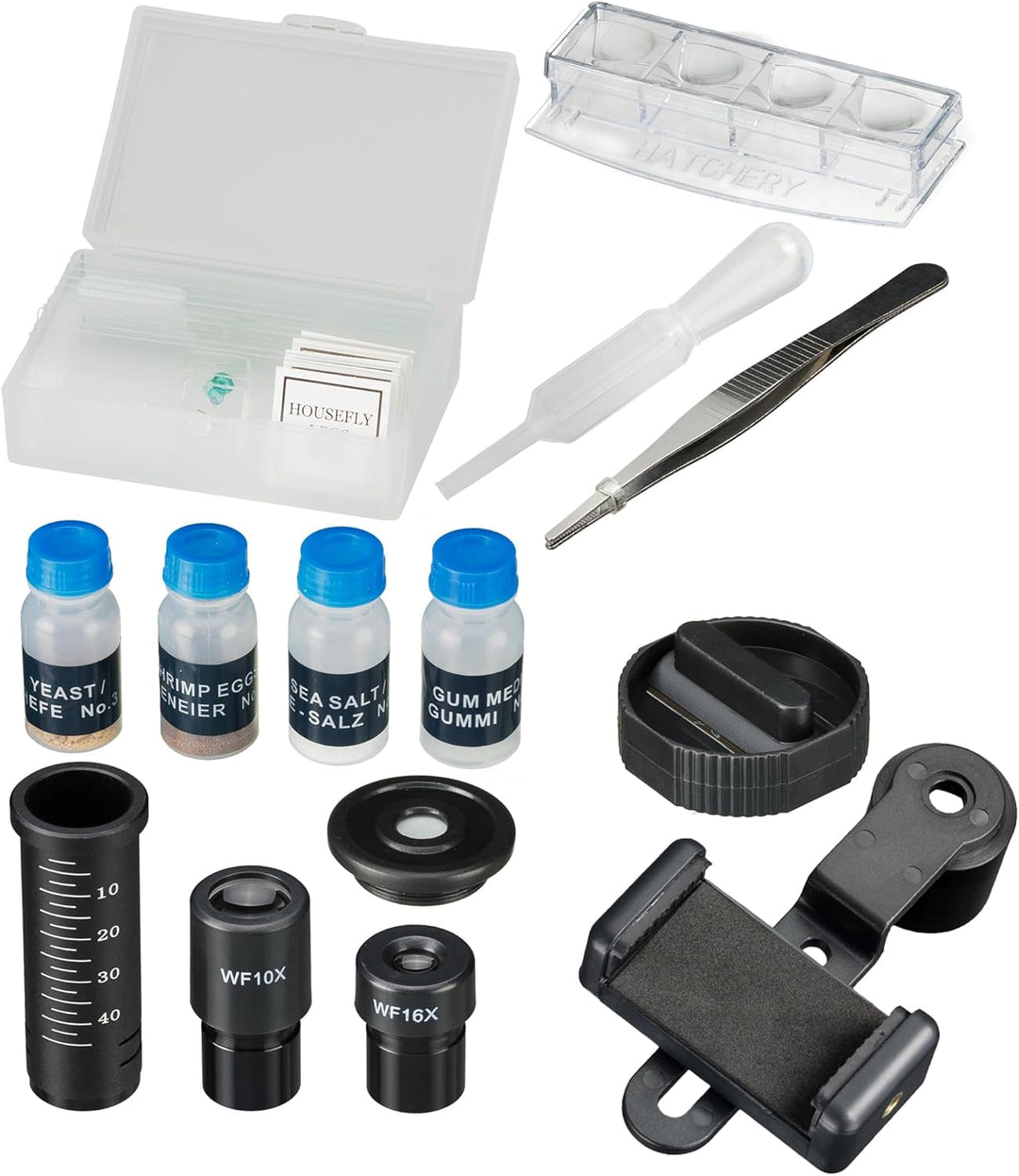 Bresser Biolux SEL Schülermikroskop Set mit Beleuchtung, Smartphoneadapter, Hartschalenkoffer, einem
