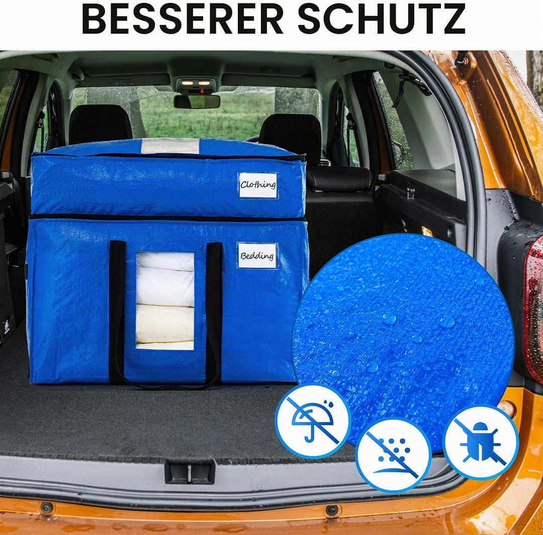 TAILI Doppellagige Umzugstaschen, strapazierfähig, extragross, mit starken Griffen und Reissverschlü