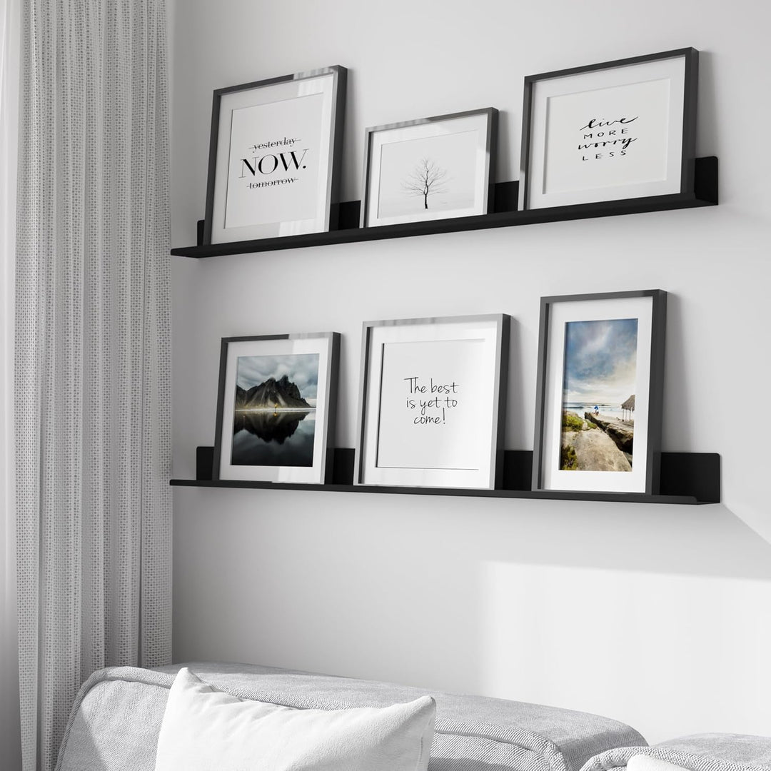 byde Ein schlankes Wandregal für Fotos, Bilder und Bücher. Modernes und minimalistisches Design. Her