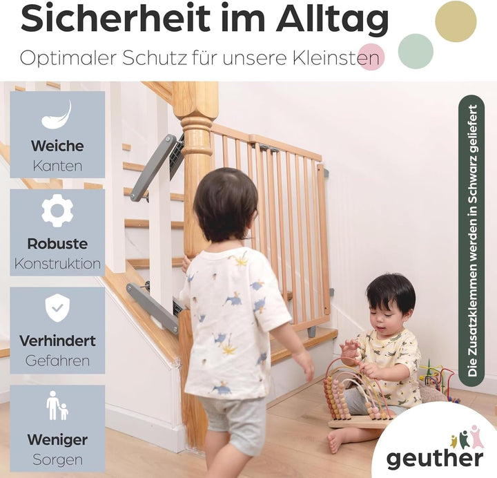 Geuther 2733+ ECO schwenkbares Treppenschutzgitter Passung: 67 cm - 107 cm TÜV/GS zertifiziert Türgi