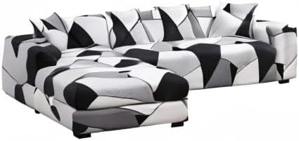 ShowyLive Sofa Überzug Couch Überzug 2er Set für Ecksofa L-Form Sofabezug 2 Sitzer+3 Sitzer, mit 2 S