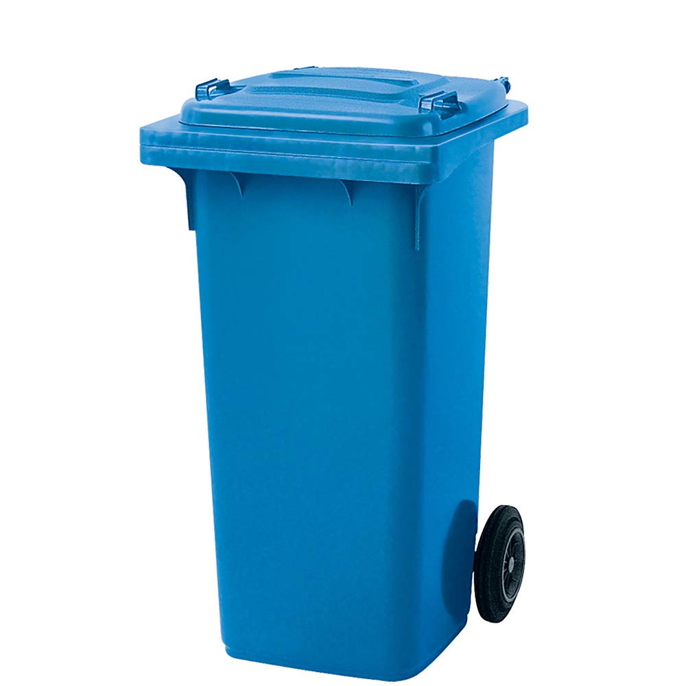 BRB 120 Liter Mülltonne mit Halter für Müllsäcke, inkl. 250 Müllsäcke (blau), blau