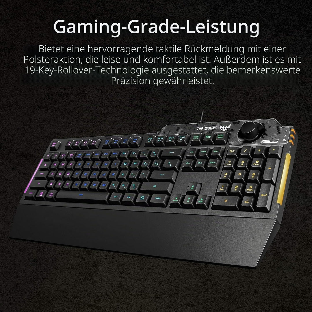 ASUS Tastatur K1 Gaming Keyboard französisches Layout 90MP01X0-BKFA00, Schwarz