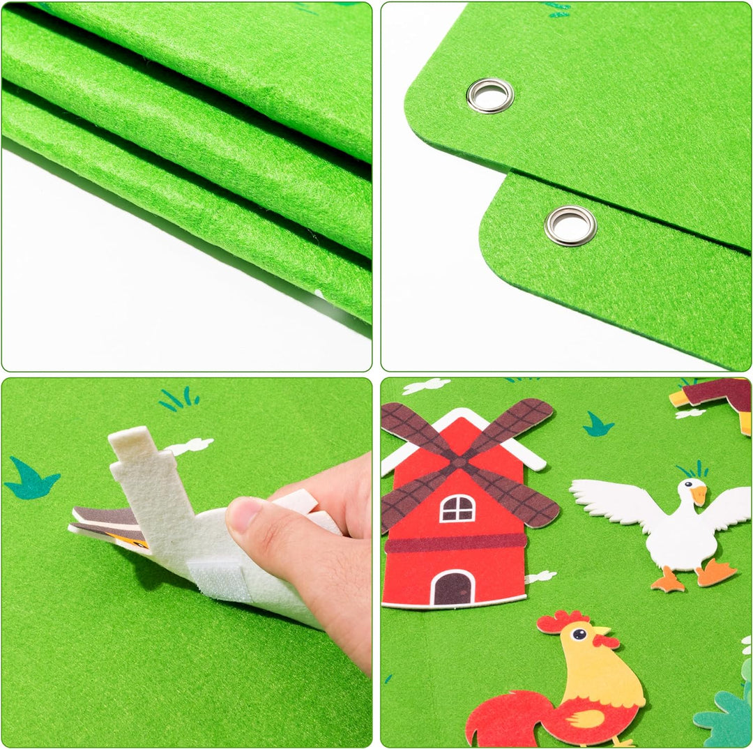 WATINC Montessori Spielzeug Lernspielzeug Kinderspielzeug Filz Farm Story Board Set Vorschule Nutzti
