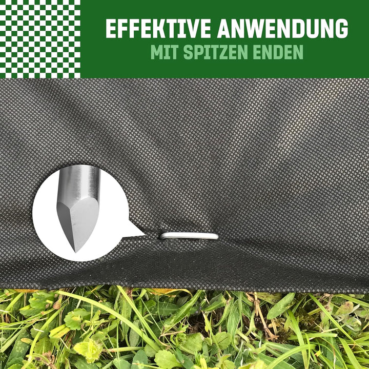 GardenGloss Anti-Rost Erdanker aus Stahl (100 Stück) - Stabile Bodenanker für Unkrautvlies, Gartenvl