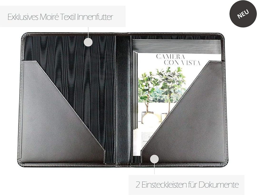 DELMON VARONE - Personalisierbare Urkundenmappe DIN A4 aus Cambridge Top Grain Leder braun, Dokument