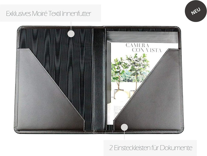 DELMON VARONE - Personalisierbare Urkundenmappe DIN A4 aus Cambridge Top Grain Leder braun, Dokument