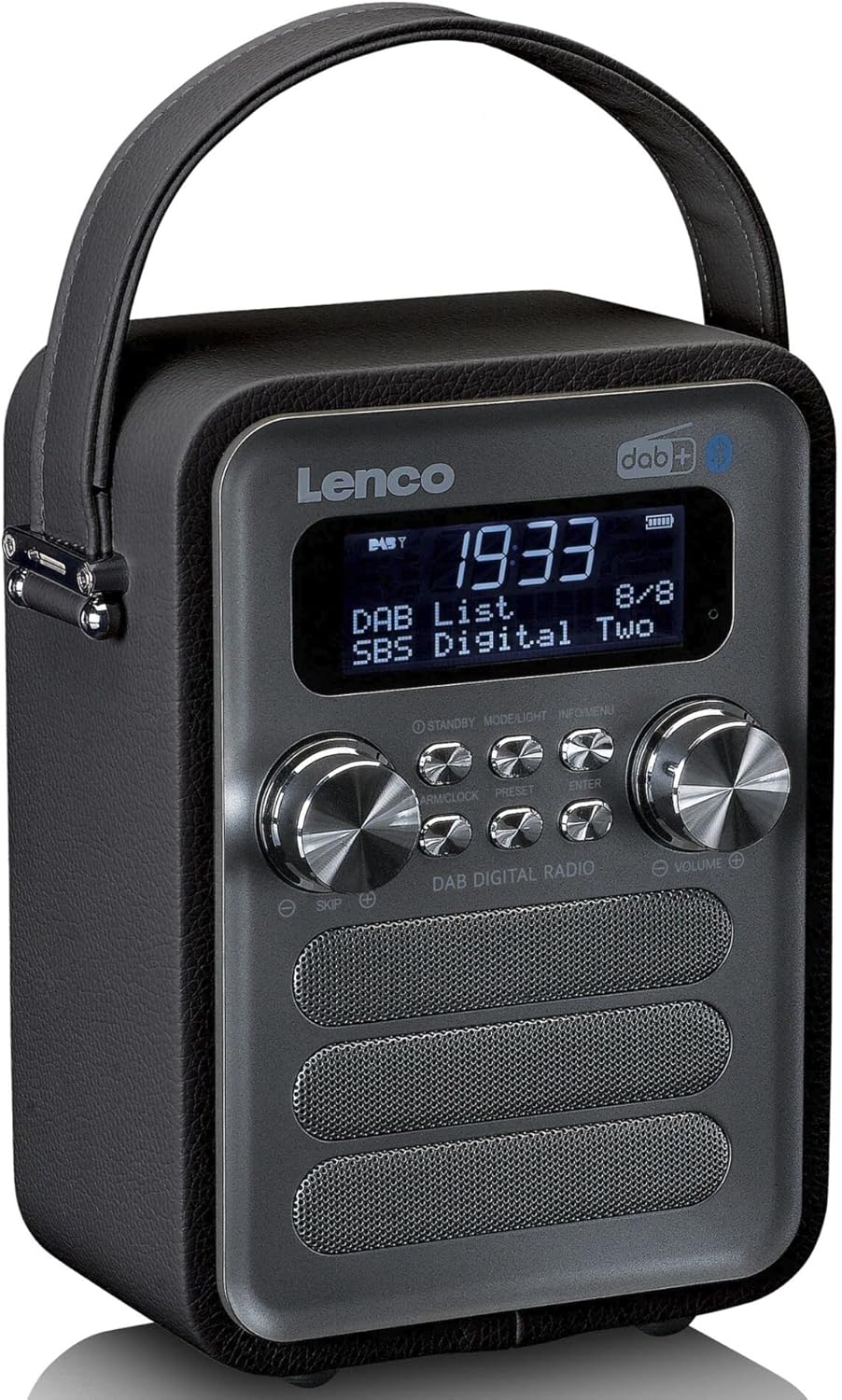 Lenco PDR-051 Tragbares DAB+ Retro Radio - PLL FM Radio mit Bluetooth - Integrierter Akku - 1800mAh