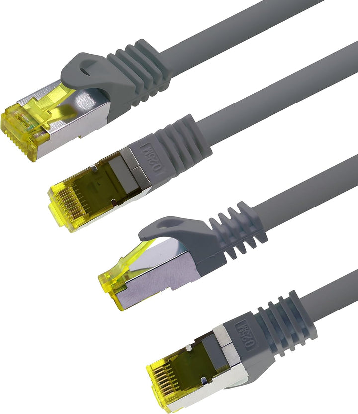 1aTTack.de Cat.7 Netzwerkkabel 5m Grau 5 Stück Cat7 Ethernetkabel Netzwerk LAN Kabel Rohkabel 10 Gb