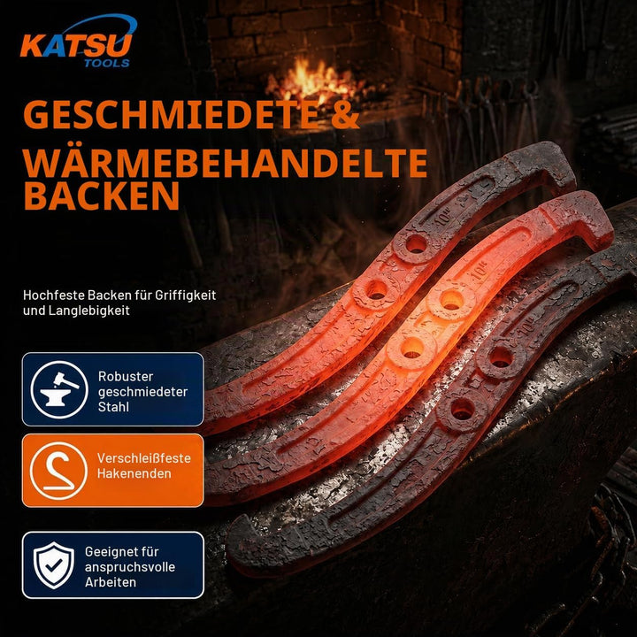 KATSU Radnabenabzieher Hydraulik 15 Ton mit Manueller Pumpe, Split-Unit Hydraulischer Pressriemensch