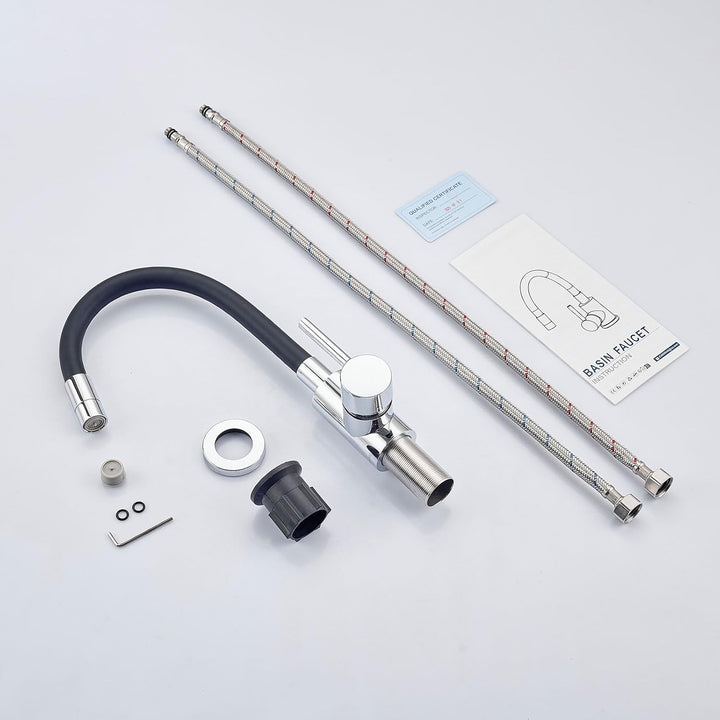 Wasserhahn Bad Mit 2 Wasserstrahlarten,Waschtischarmatur Aus Sicherer Silikonschlauch,360° drehbare,