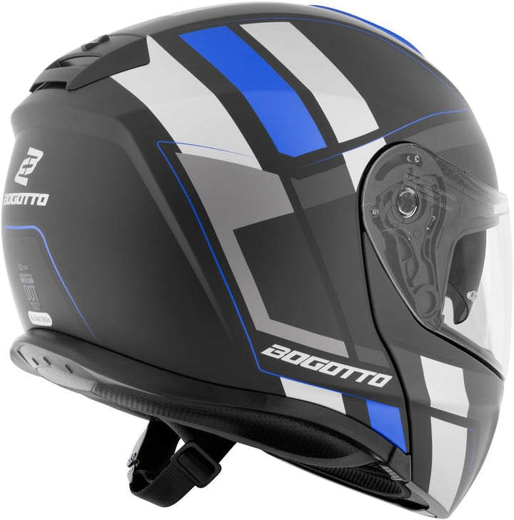Bogotto FF403 Murata Klapphelm (Blue/Black,S (55/56)) S (55/56) Blau/Schwarz, S (55/56) Blau/Schwarz