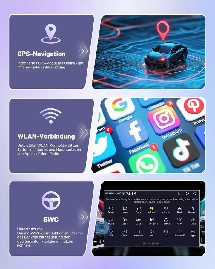 Autoradio Audi A3 8P S3 RS3, Wireless CarPlay Android Auto, USB-C, CANbus Audi A3 8P-Style B, Audi A
