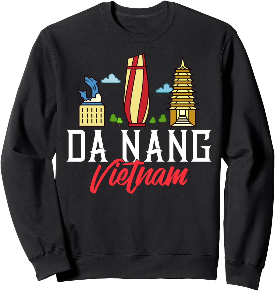 Da Nang Vietnam Stadt Skyline Karte Reise Sweatshirt