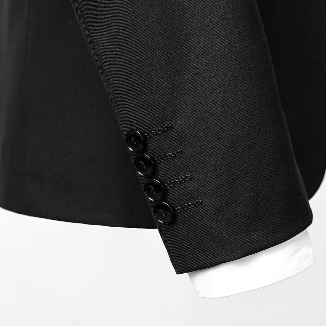 Allthemen Anzug Herren 2 Teilig Slim Fit Hochzeitanzug EIN Knopf Smoking Anzüge Sakko Hose XS Schwar