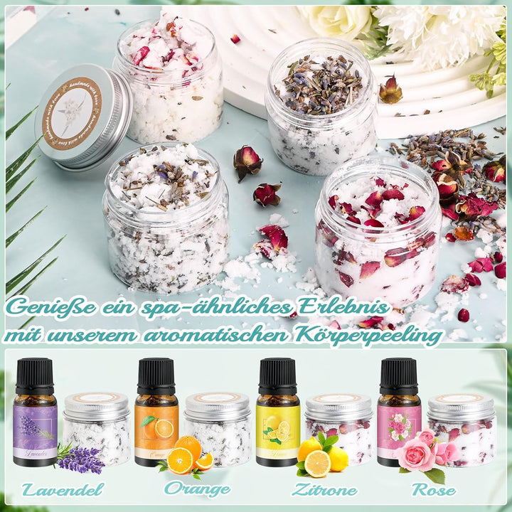 Body Scrub Selber Machen Set, JUYRLE Körperpeeling Bodyscrub Making Kit für Damen Herren, Kreative B