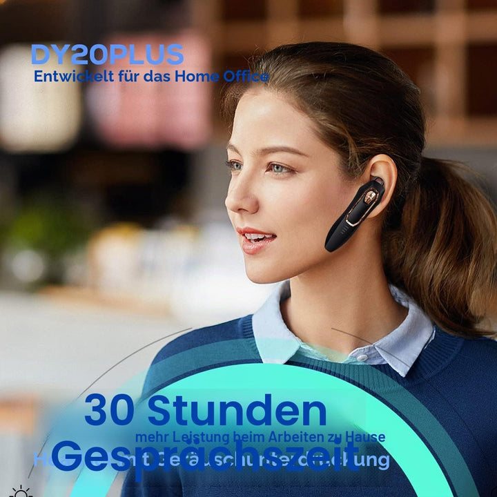 Micool Headset Bluetooth V5.0, Geräuschunterdrückung Freisprech Bluetooth Headset Handy 30 Stunden G