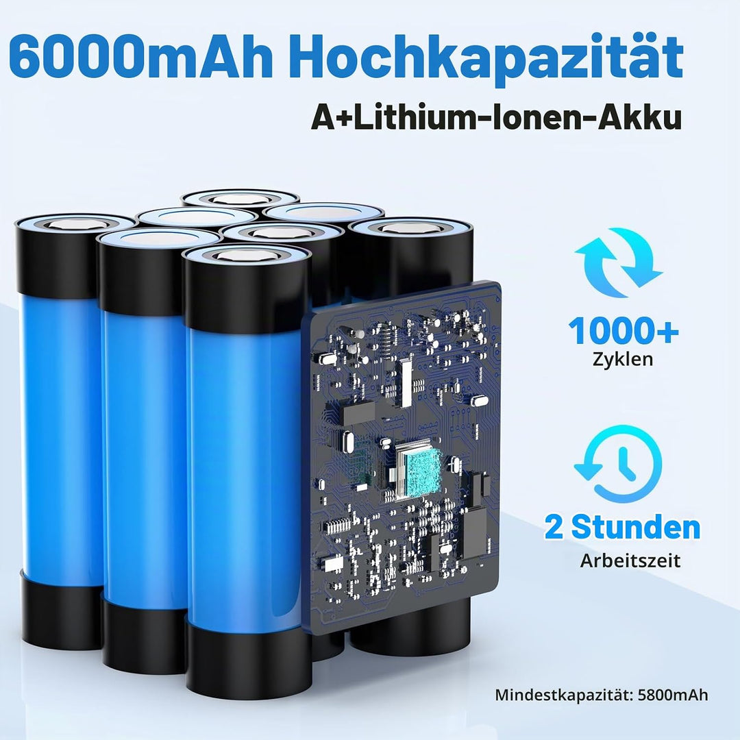 NASTIMA 14,4V 6000mAh Li-Ion Akku Kompatibel mit Vorwerk Kobold VR200, Art.-Nr. 20884-1, 4NCR18650P2