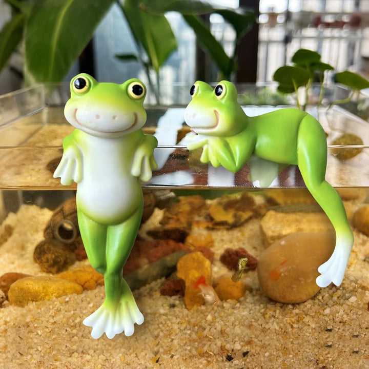 DZAY 2 Stück Blumentopf Hänger Frösche Deko Figuren Frosch Deko Frösche Tiere Harz Statue Gartendeko
