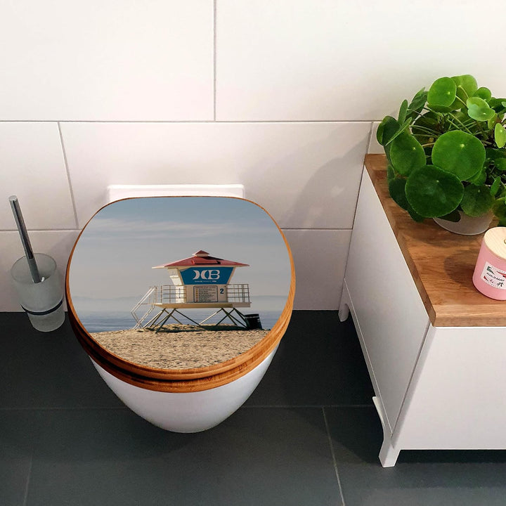 banjado Design WC Sitz Bambus Absenkautomatik 45,8x37,5cm - Toilettendeckel mit Absenkautomatik Holz