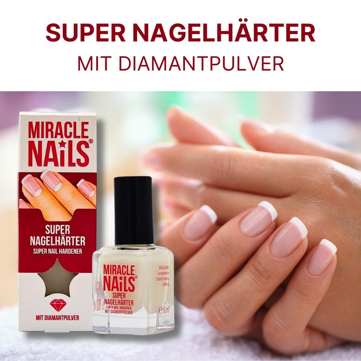 Miracle Nails Super Nagelhärter 2x 8 ml I Nagelstärker I Nagelverstärker I Nagellack I Nagelbruch I