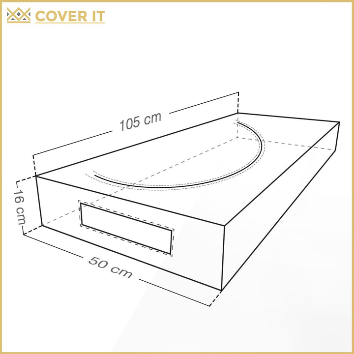 COVER IT Unterbett Aufbewahrungsbox - Kleiderschrank Organizer für Bettdecken Graphit 105x50x16cm -