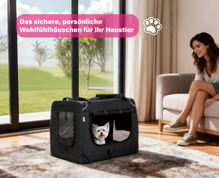 Zedelmaier Hundebox Faltbar Hundetransportbox, S 50x36x34cm, robust Transportbox für Hund &amp; Katze Gr