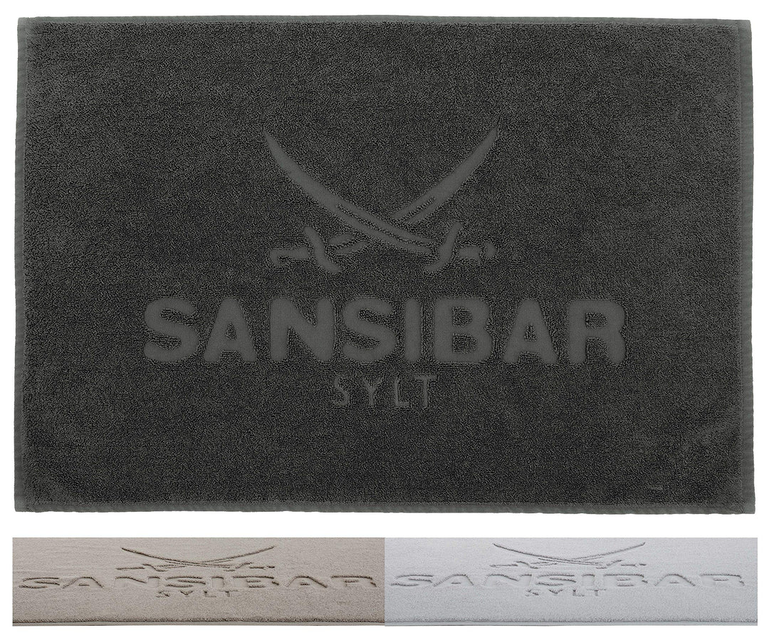 Sansibar Badvorleger 50x80 cm 100% Baumwolle Fein-Flor Badteppich Badematte Anthrazit Einzeln 50 x 8