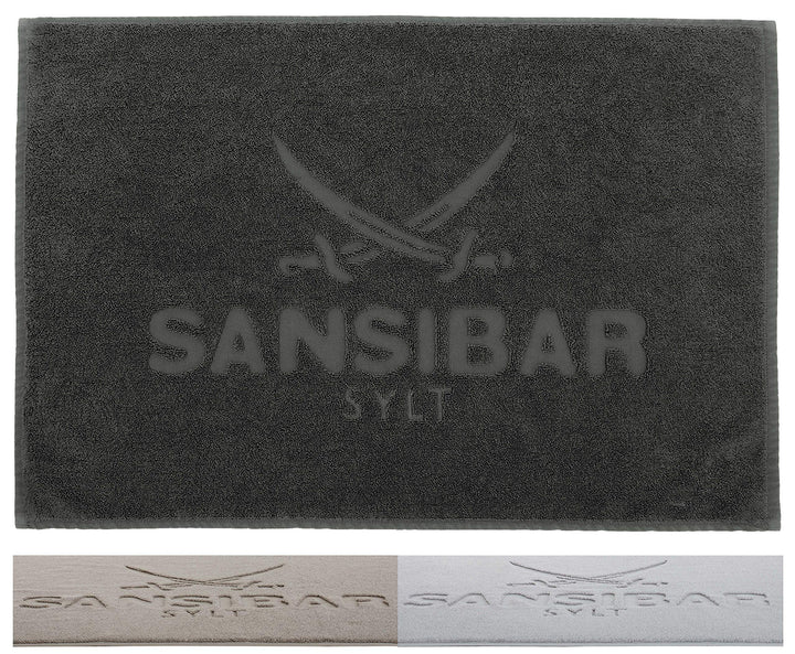 Sansibar Badvorleger 50x80 cm 100% Baumwolle Fein-Flor Badteppich Badematte Anthrazit Einzeln 50 x 8