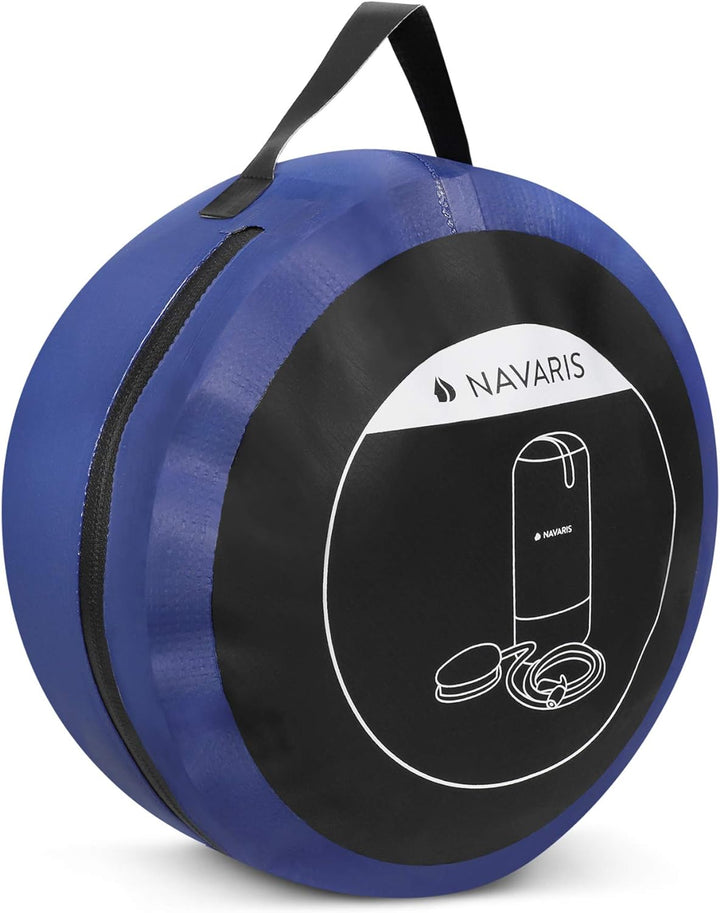 Navaris Campingdusche Solardusche Gartendusche mit Pumpe - 11l Solar Dusche mit Fusspumpe - tragbare