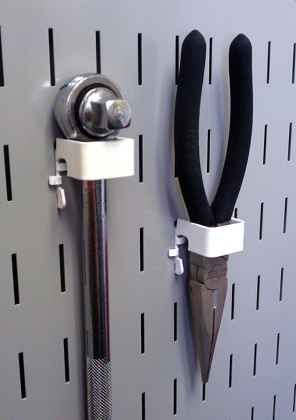 Wandplatte KT-200-DLX B, Aufbewahrungsplatte mit Schlitzen, Deluxe-Haken-Sortiment, KT-200-DLX W Wei
